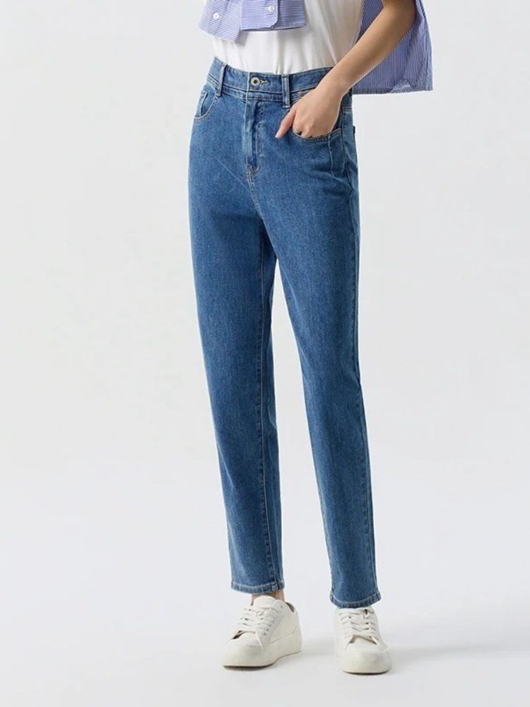 Jean mom coupe vintage bleu – Image 7