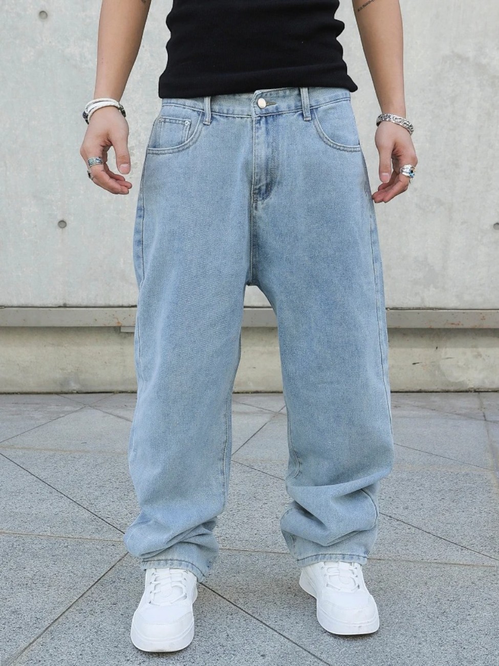 Jean baggy homme denim bleu clair classique et indémodable – Image 6