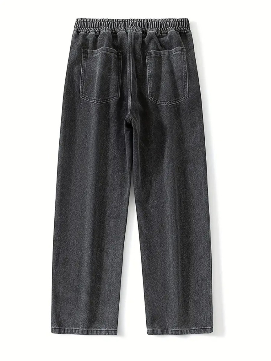 Jean taille élastique homme au denim gris et coupe loose – Image 7