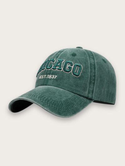 Casquette en jean femme broderie Chicago